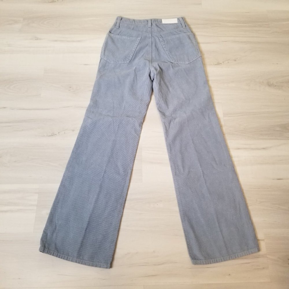 Re/Done 70s Blue Gray Corduroy Wide Leg Jeans Pants Size 26 - Picture 9 of 10